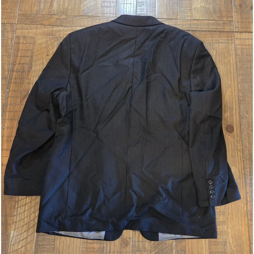 Mens Calvin Klein Wool Sports Jacket Blazer Black With Gray Stripes
